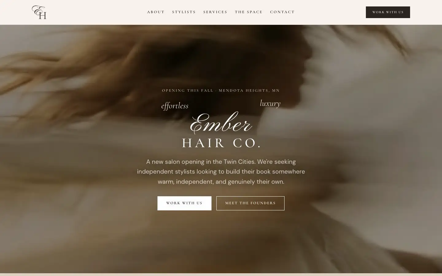 Ember Hair Co. website